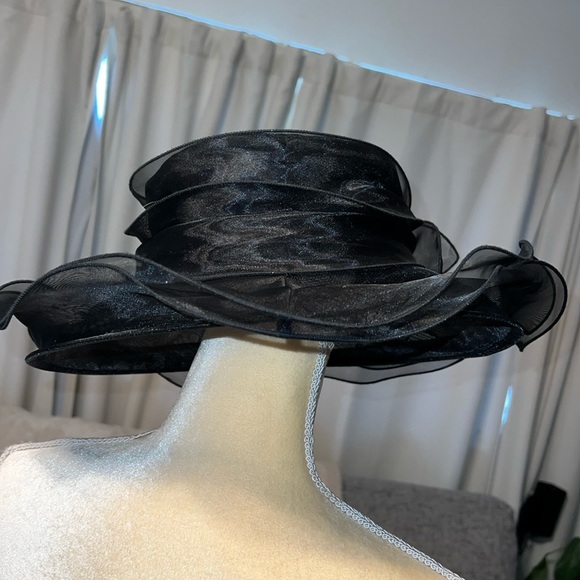 Setmar Vintage Tea Party Flower Fascinator Organza Church Funeral Easter Hat - Picture 4 of 7